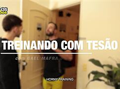 the naughty client fucked the trainer durin the workout, it was so intense