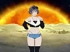 So this MILF got tied up in a wild cartoon hentai game.