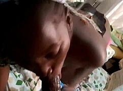 Loving that big black cock, ebony queen goddess deepthroating and sucking in lingerie!