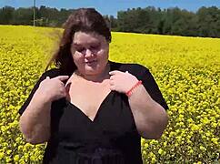 Emotional Outdoor Blowjob With Chubby Cutie's Big Tits And Cum Play