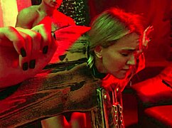 the submissive woman accepts her punishment