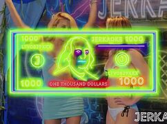 two hot blondes lick each other's pussy in a game.