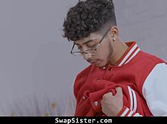 Nerdy stepbros swap stepsisters for nasty fun