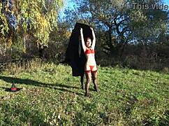 Dance of Leylakh 2 - Mature Amateur in Bikini Shows Natural Tits Outdoors in Public Lingerie Performance