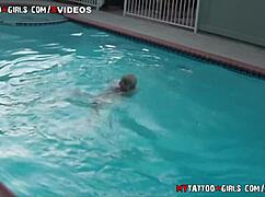 Blackwidow XXX Enjoys Pool Time!