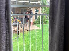 I Caught My Neighbours Fucking Outside In Backyard