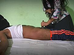 Hot young student sucks friend's cock in dorm, leading to facial cumshot