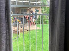I Caught My Neighbours Fucking Outside In Backyard