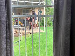 I Caught My Neighbours Fucking Outside In Backyard
