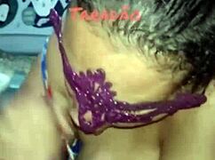 Latina Woman Performs Intimate Act