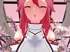 Yae Miko from Genshin Impact sucks in POV hentai promo, full fantasy scene with 3D animation