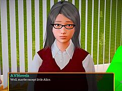 In my new family, the teen plays an erotic game with the milf