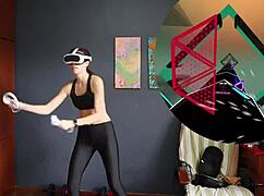 Intense VR workout with dancing exercises.