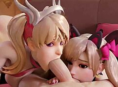 overwatch compilation dives into wild pov action with monster cock in 3d hentai.