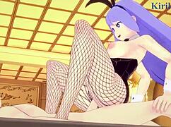 Nejire Hado and Tsuyu Asui with Izuku Midoriya in Bunny Girl Hentai Action