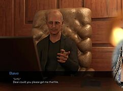 Does the secretary tease with her huge tits in the office?