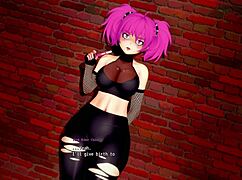 In breedtown part 2, a cute goth and busty blonde cum together outdoors with big black cocks.