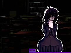 In breedtown part 2, a cute goth and busty blonde cum together outdoors with big black cocks.