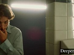 Abigail Mac Boldly Fucks Young 18+ Employee Bent Over In Bathroom Lingerie