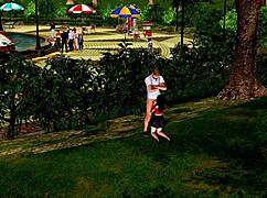 Whore with big tits in group sex scene