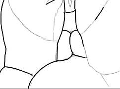 i draws black big booty in doggy style, anime hentai