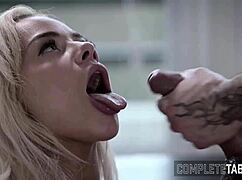 Kinky Blondie Teen 18+ Receives Extreme Blowjob And Handjob. Ends With Hardcore Facial Cumshot.
