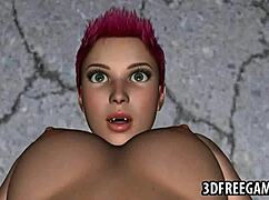 3d redhead lesbian babe gets wet pussy licked