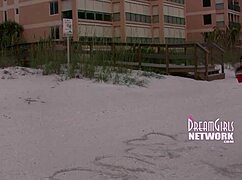 Oh wow, these shy first time flashers on the Florida beach!