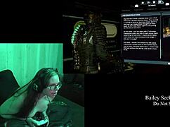 naked brunette bbw with big natural tits plays deadspace part 8 in casual gaming session