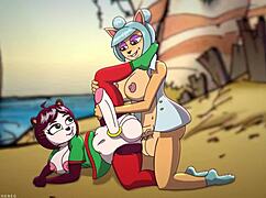 Megumi and Yaya Panda in Wild Action