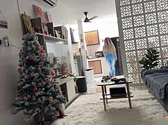 beauty sexy shakes big ass, deepthroat fucks, rides cowgirl, and swallows cum pov