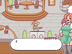 In this futanari hentai game, she cums all over the customers' big tits and cute faces. Watch her get fucked by monster cocks.