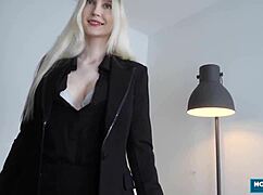 Classy blonde Shina Ryen seduces and engages with her boss from POV