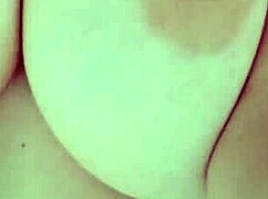 Busty babe teases big nipples while parents sleep nearby! 📸