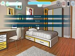 Big tits cartoon babe fucked by monster cock in anime hentai game