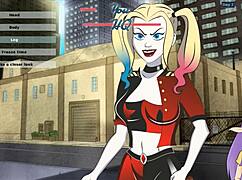 harley quinn trainer uncensored part 2 with blonde redhead licking cum handjob in anime game