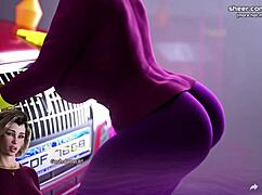 Stuck step mom used by step son in hentai game