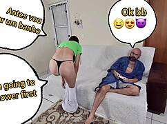 is the cuckold's friend in the closet while his wife rests blindfolded?