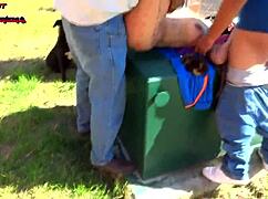 Danna Hot Begs for Dick from Two Fat Guys and Gets Fucked on the Street!