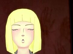 Samui gives a pov blowjob to naruto in this see-through fantasy scene