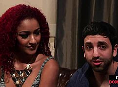 Man, black redhead cucking her lame boyfriend, spitting cum after! 😈