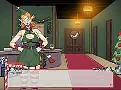 Wow, the boss has a huge cock in this hentai game!