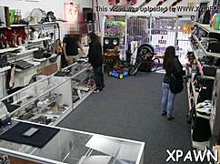 amateur babe lured to back room for hard screwing.