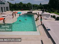 Wow! Alyssa Reece in house party threesome with anal, blowjob, and doggystyle action!