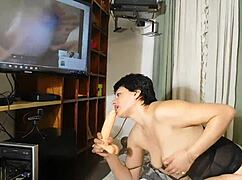 slut goes wild with big cock in doggystyle deepthroat