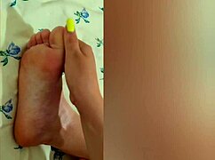 amazing footjob from my cute shaved legs.