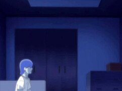 Detailed hentai anime scene featuring a trio of characters in explicit sexual acts