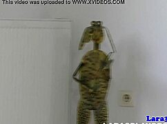 Bound mature European woman receives cum on her ass after sex