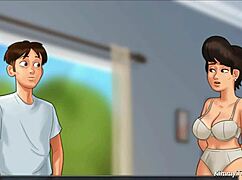 Summertime saga church milf caught fucking with police baton. dirty masturbation and orgasm in sexy scene