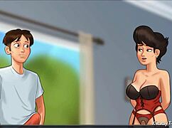 Summertime saga church milf caught fucking with police baton. dirty masturbation and orgasm in sexy scene